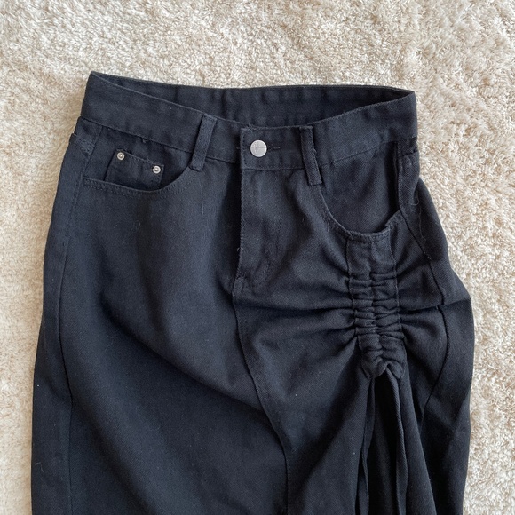 Black Denim Midi Skirt Womens Size M - Picture 2 of 9